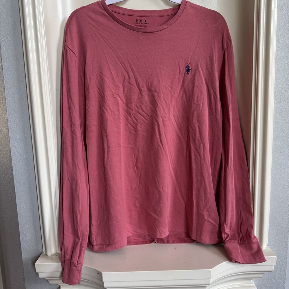 Ralph Lauren Long Sleeve Tee Salmon/Redish Pink Size M